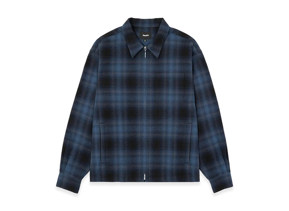 HUF 89 Outline Plaid Zip Shirt "Black"