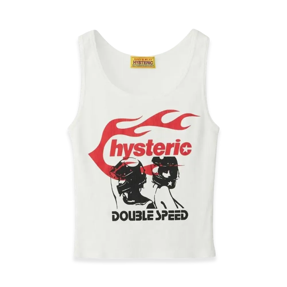 HYSTERIC GLAMOUR Hysteric Flame on Tank Top "White"