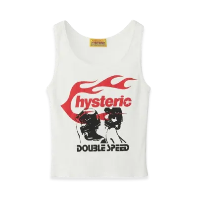HYSTERIC GLAMOUR Hysteric Flame on Tank Top "White"