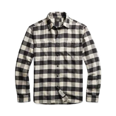 RRL Ralph Lauren Buffalo Check Twill Work Shirt "Natural"
