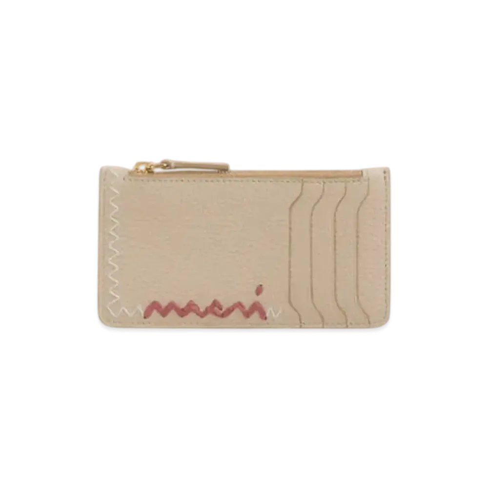 Marni Credit Card Holder with Marni Symbol Logo
 "Ecru"