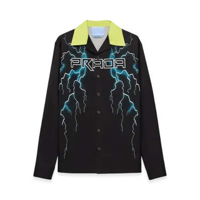 PRADA Timecapsule Printed Cotton Shirt "Black/Yellow"