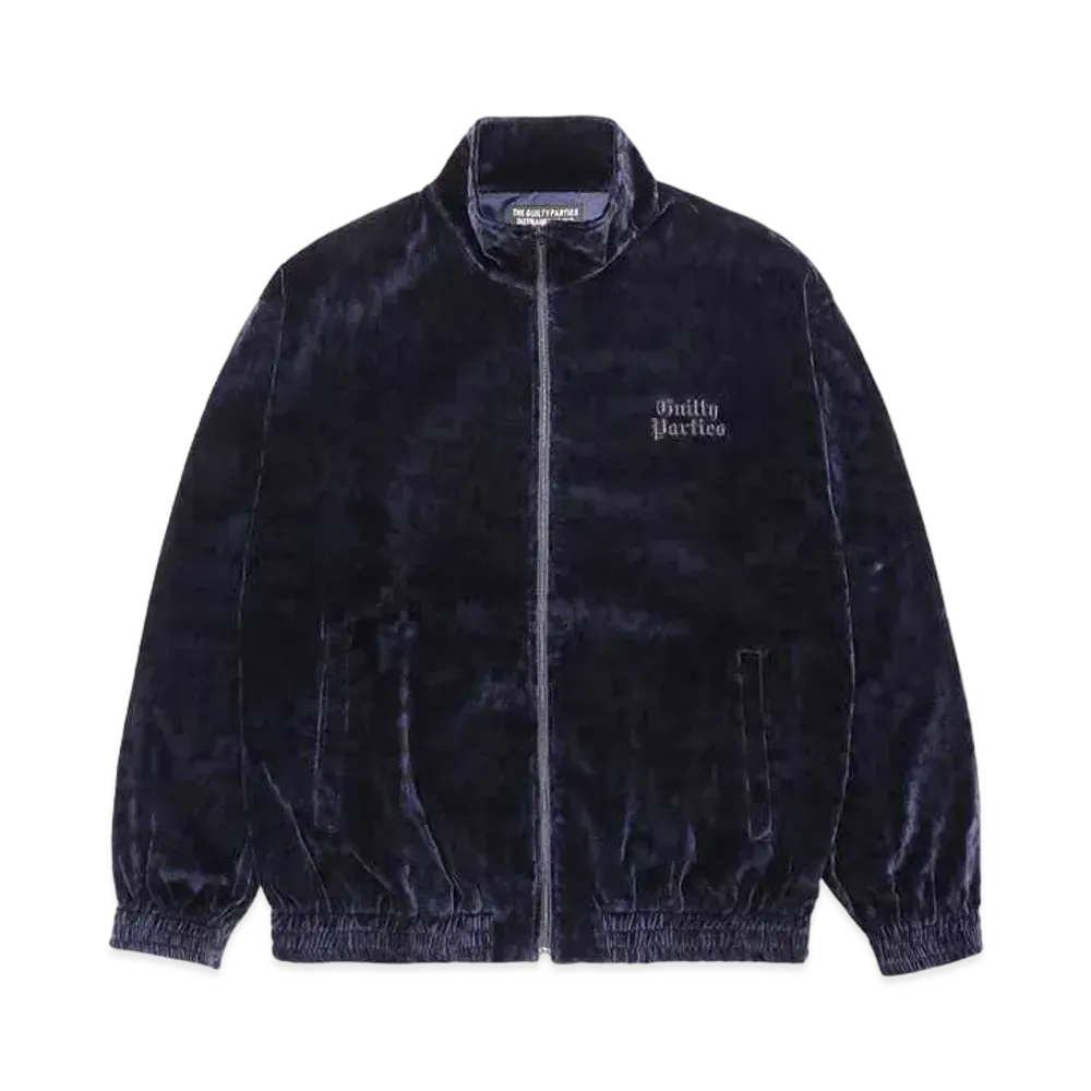 WACKO MARIA Leopard Velvet Track Jacket "Navy"