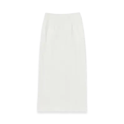 AURALEE Cotton Slub Rayon Plaiting Skirt "White"