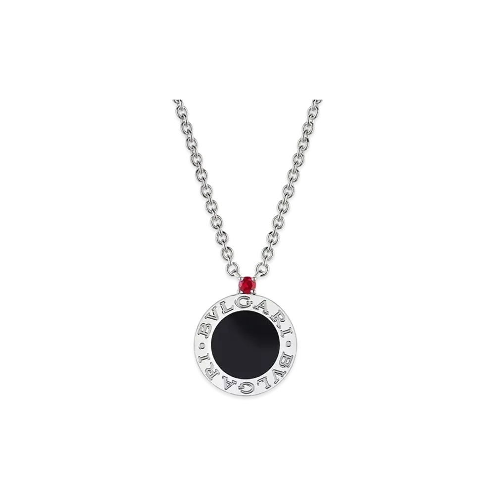 BVLGARI Save The Children Necklace Onyx Ruby "Silver"