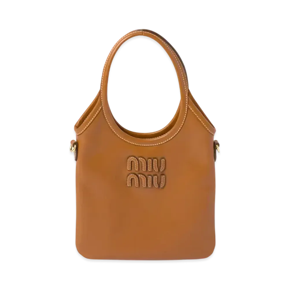 MIUMIU IVY Leather Handbag "Cognac"