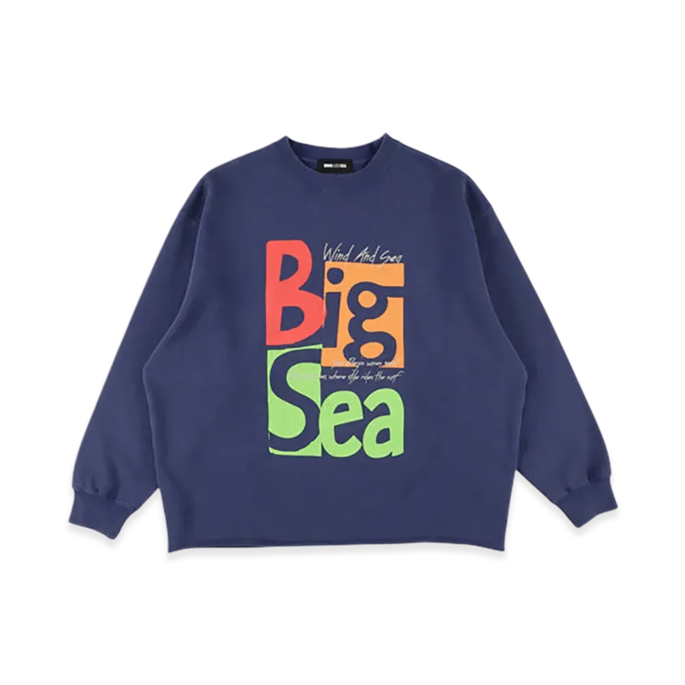 WIND AND SEA Big Sea Crewneck Sweatshirt "Navy"