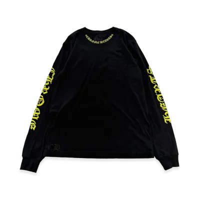Chrome Hearts Old English Neck Logo L/S T-Shirt "Black/Yellow"