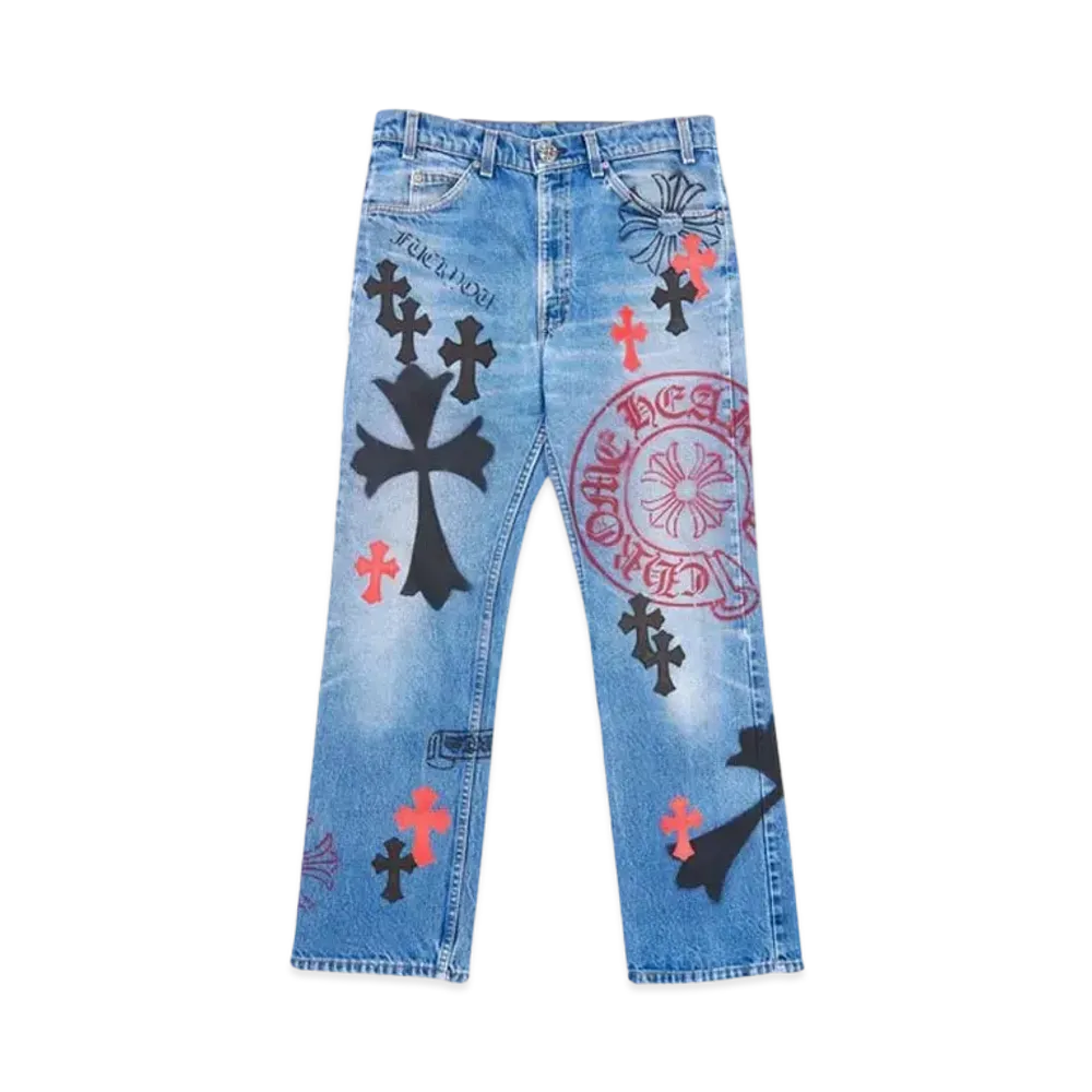 Chrome Hearts x Levi's VIntage Stencil Cross Patch Denim "Blue"