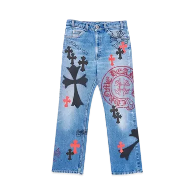 Chrome Hearts x Levi's VIntage Stencil Cross Patch Denim "Blue"