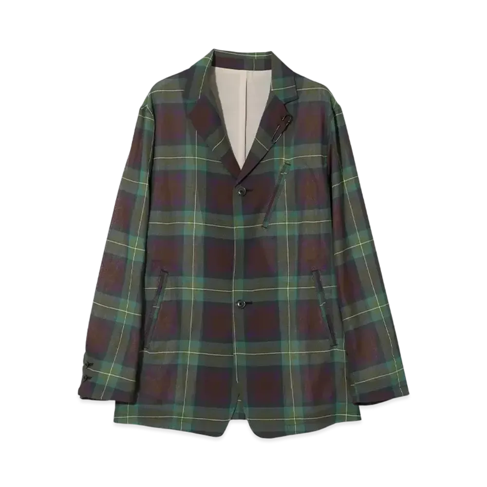 NEEDLES Pin Lapel 2B Jacket - W/N Madras Check "Green"