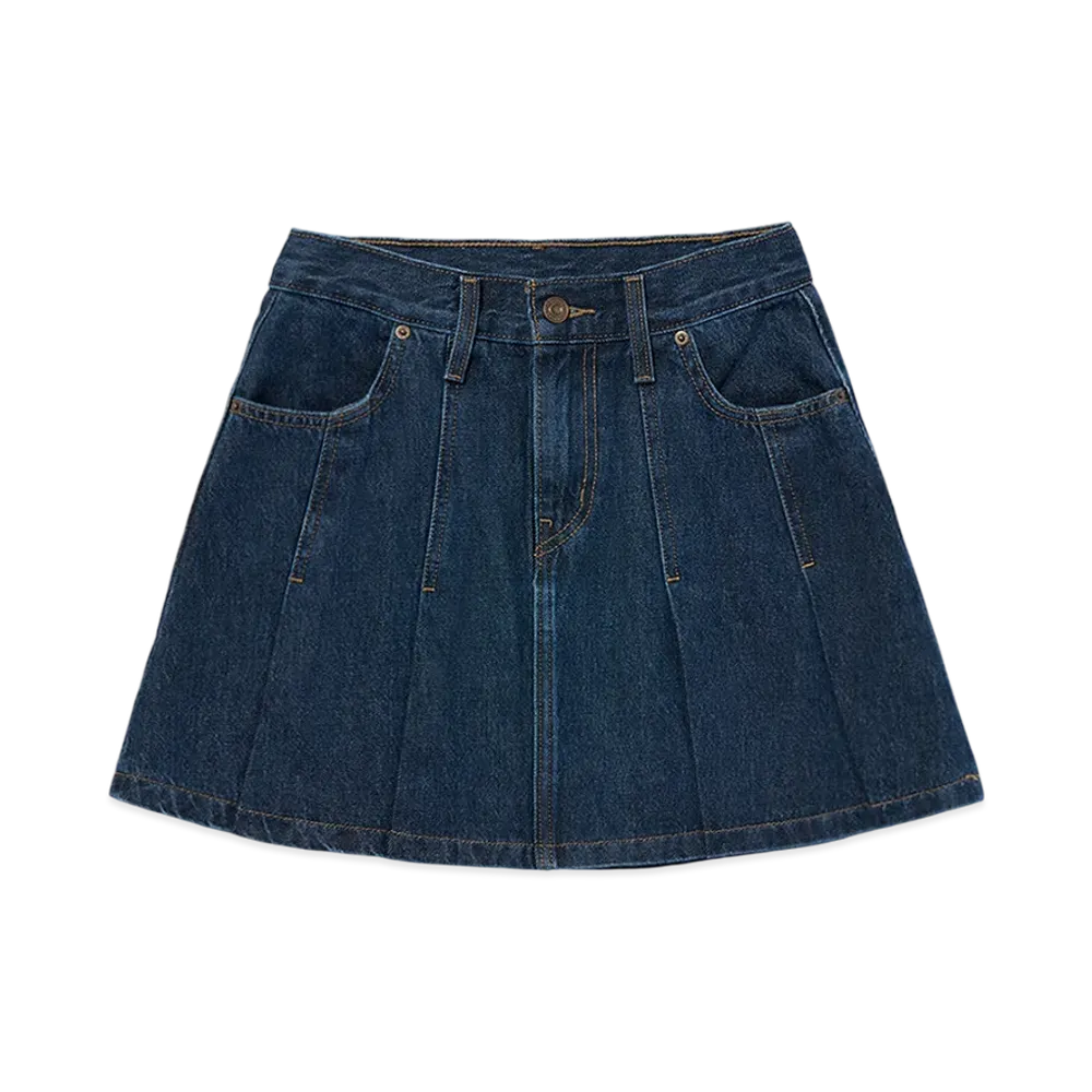 Levi's Pleated Mini Skirt "Dark Indigo"