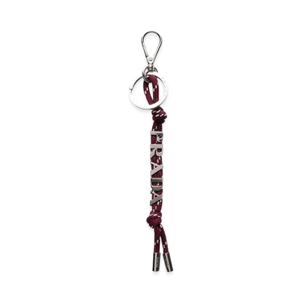 PRADA Speed Lock Cord Keyring "Burgundy"