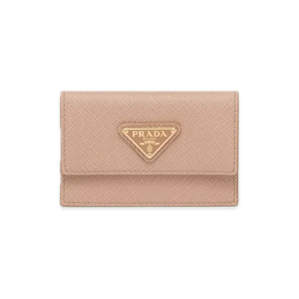 PRADA Saffiano Leather Card Case "Pink Beige"