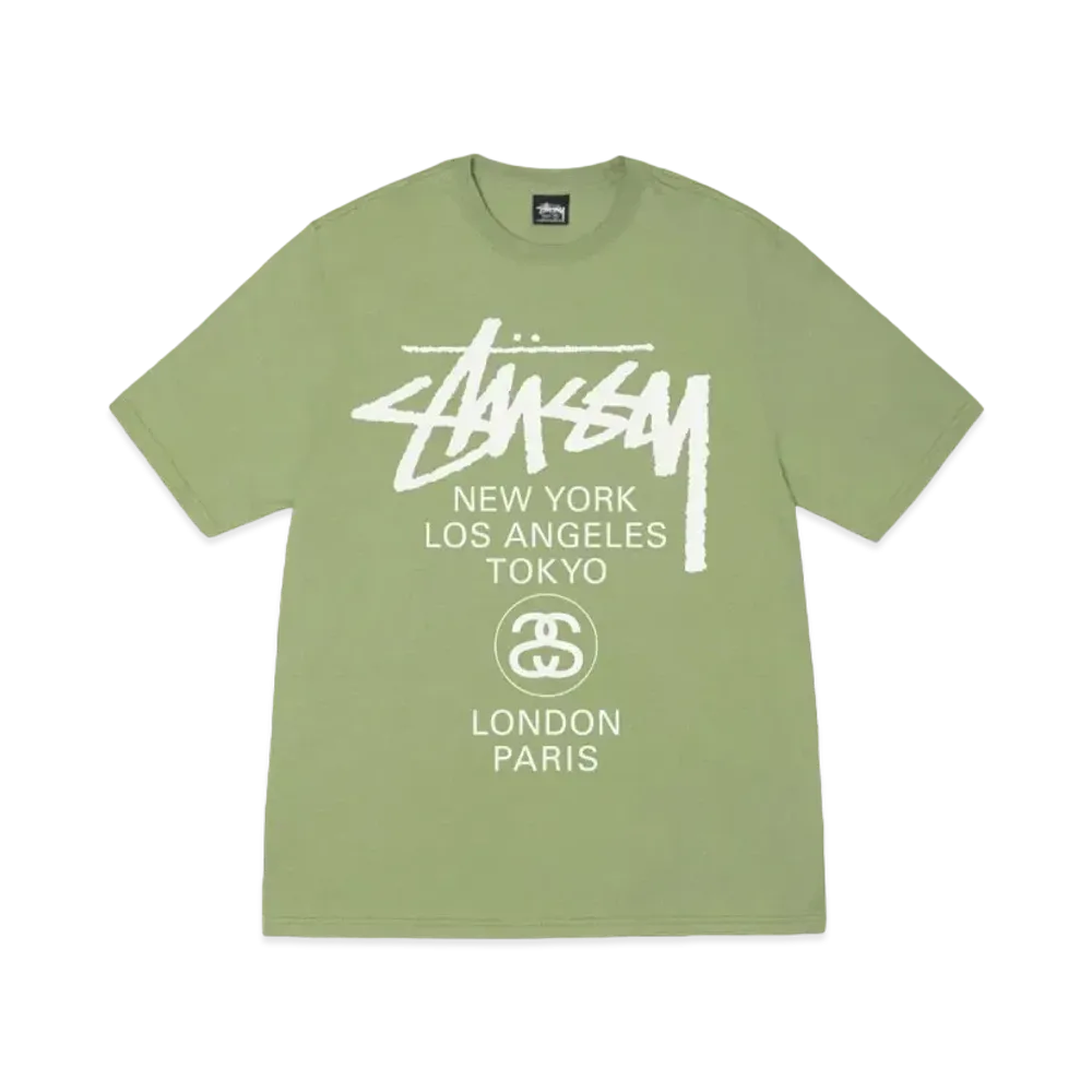 Stussy World Tour T-Shirt 2023 "Moss"