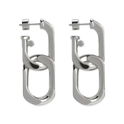 CHARLES & KEITH Gavine Chain-Link Drop Earrings "Silver"