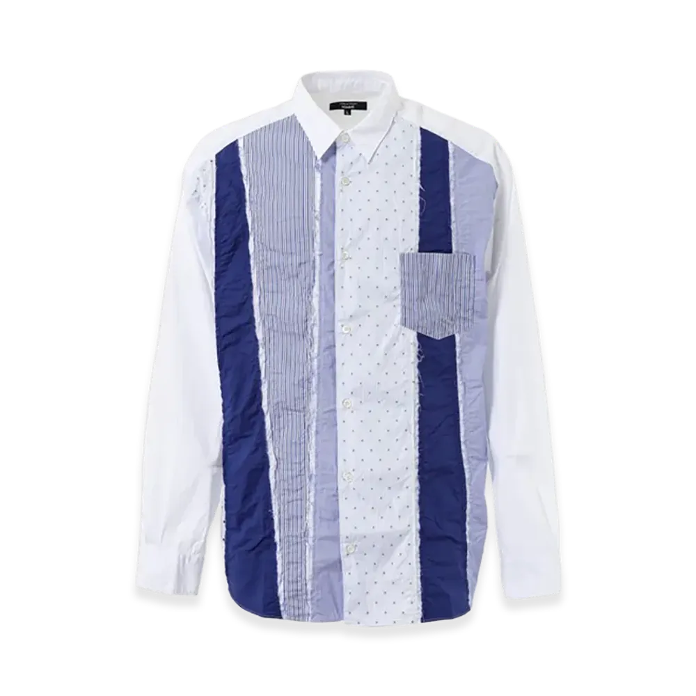 COMME des GARCONS HOMME Cotton Stripe Patterned Shirts "White"