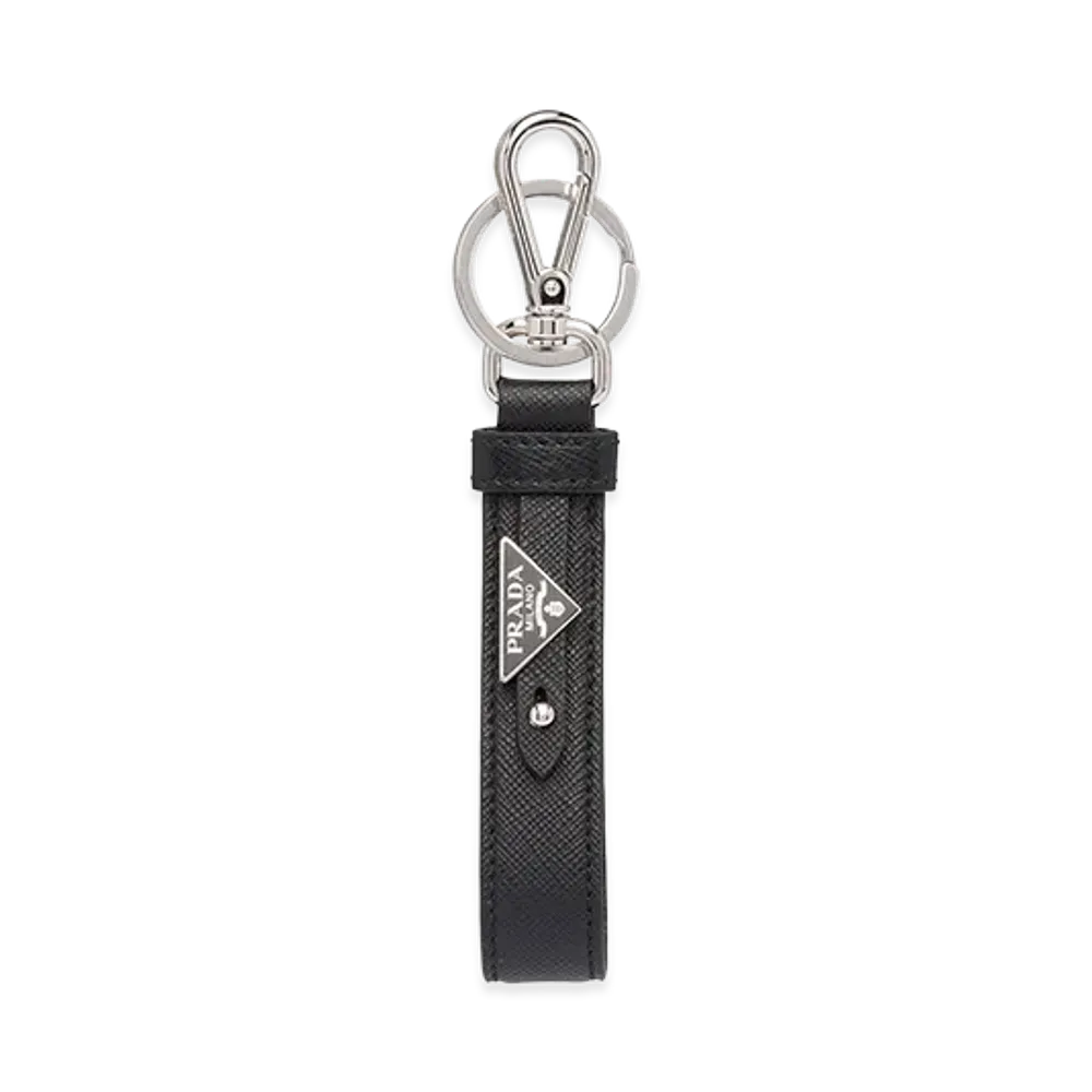 PRADA Saffiano Logo Keyring "Black"