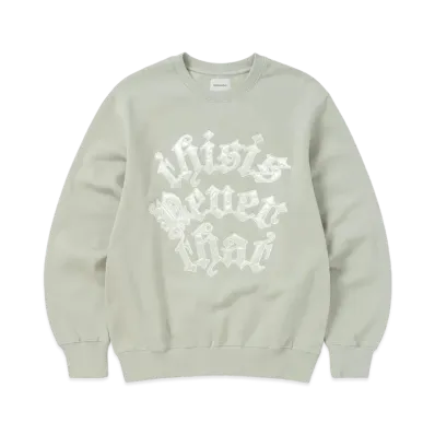 thisisneverthat Fortuna Applique Crewneck "Stone"