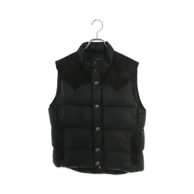 Chrome Hearts Puffy Western Flerknee Leather York Switching Nylon Down Vest "Black"