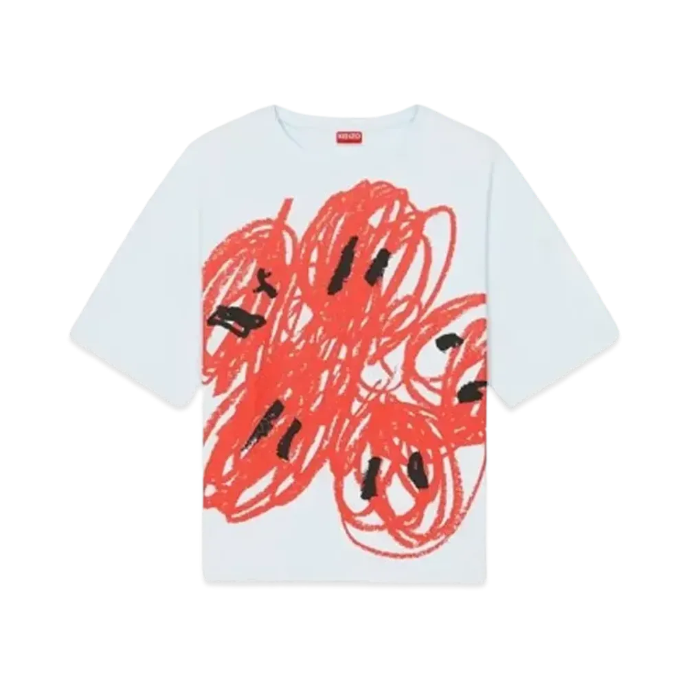KENZO 'DRAWN VARSITY' T-shirt "Light Blue"