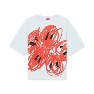 KENZO 'DRAWN VARSITY' T-shirt "Light Blue"