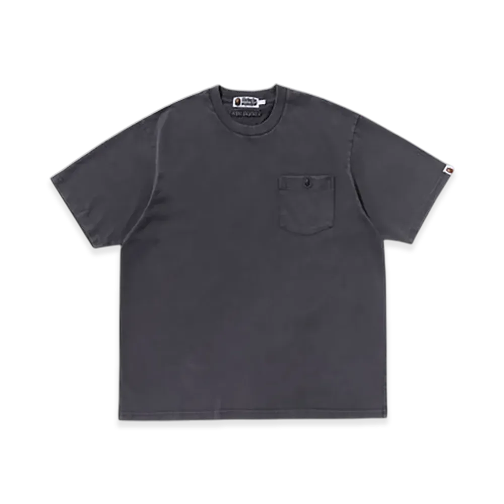 A BATHING APE Garment Dye One Point Relaxed Fit Pocket Tee "Charcoal"