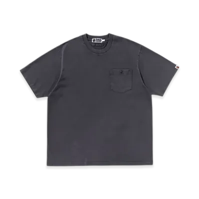 A BATHING APE Garment Dye One Point Relaxed Fit Pocket Tee "Charcoal"
