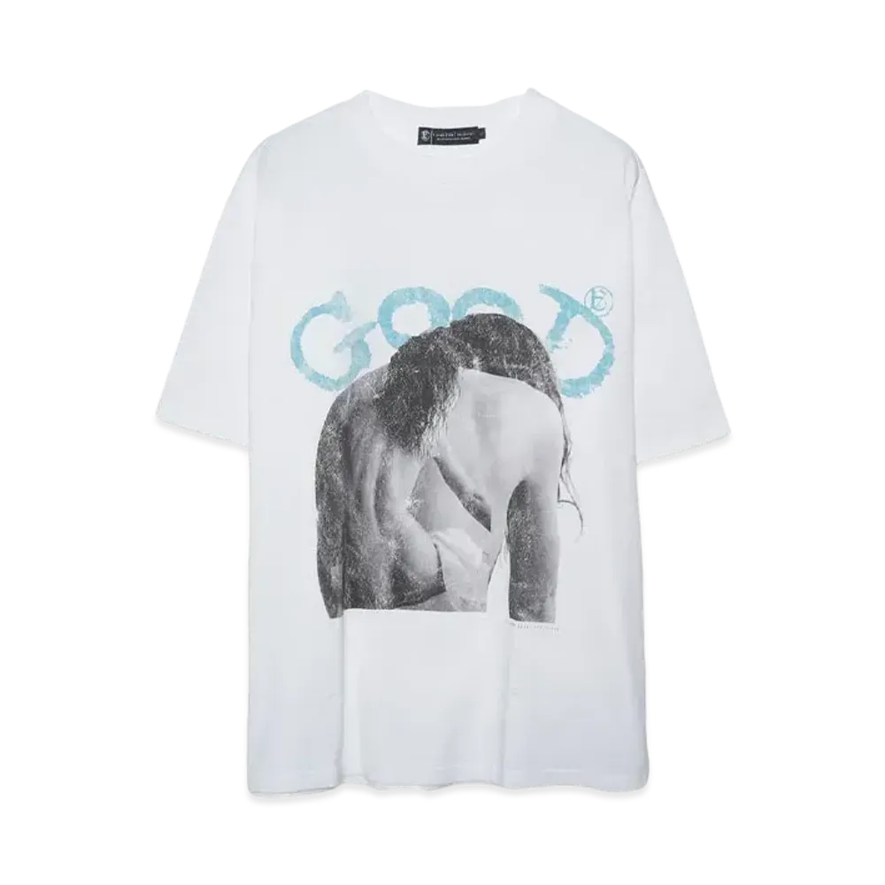 A GOOD BAD INFLUENCE NAKED BACK T-SHIRT "WHITE"