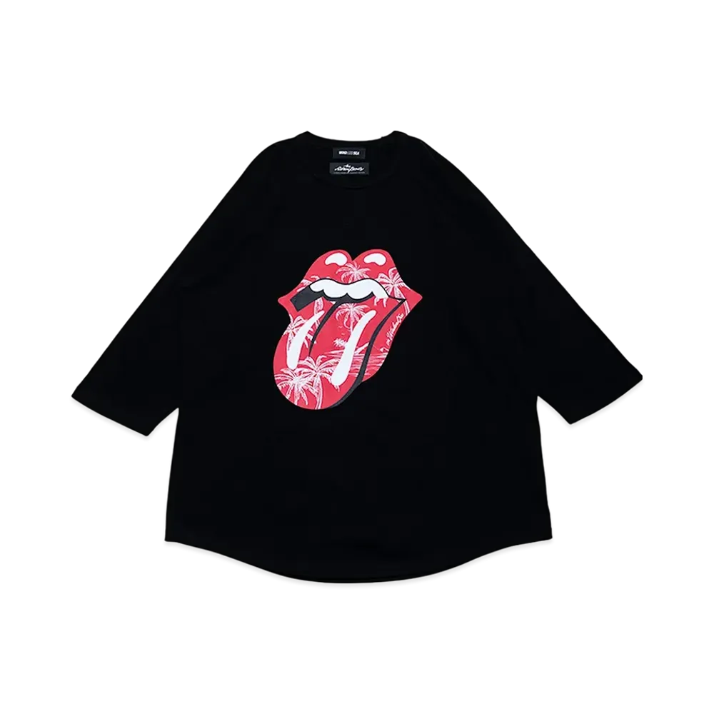 WIND AND SEA x The Rolling Stones Raglan Sleeve Tee "Black"