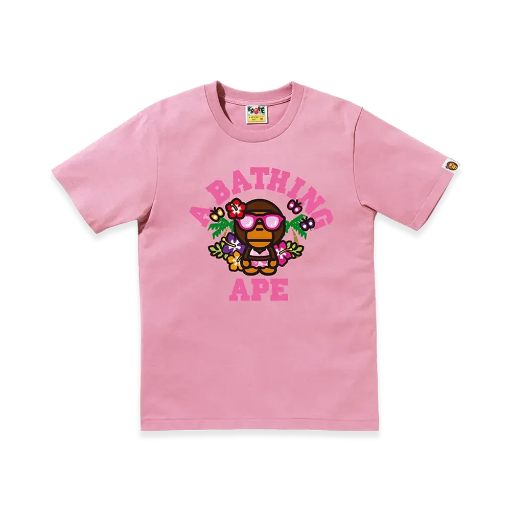 A BATHING APE Women's Lisa College Summer Tee "Pink"
