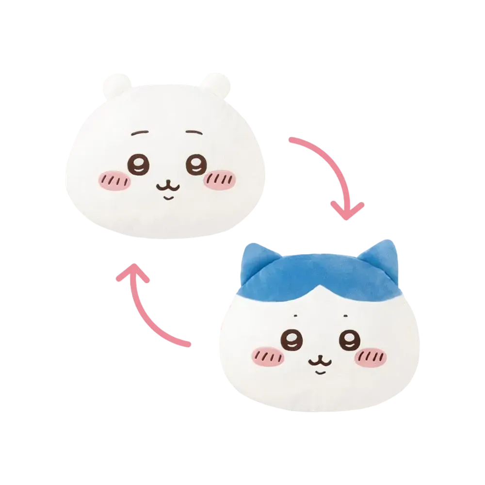 Gray Parka Service -Chiikawa Mochifuwa Collection- C Prize Reversible face cushion Chiikawa/Hachiware