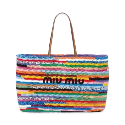 MIU MIU Crochet Tote Bag "Multicolored"