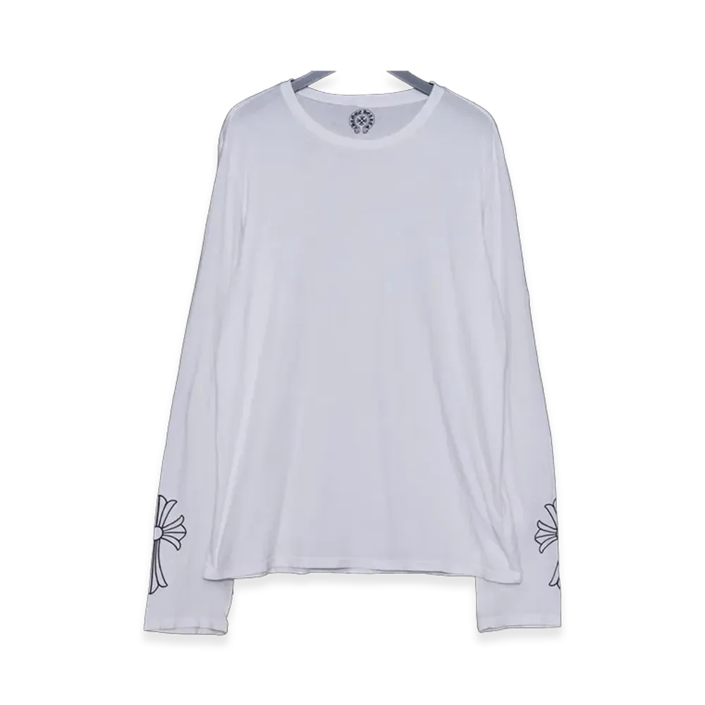 Chrome Hearts Old Cross Print Long-Sleeved T-Shirt "White"