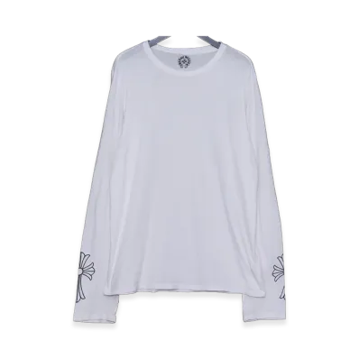 Chrome Hearts Old Cross Print Long-Sleeved T-Shirt "White"
