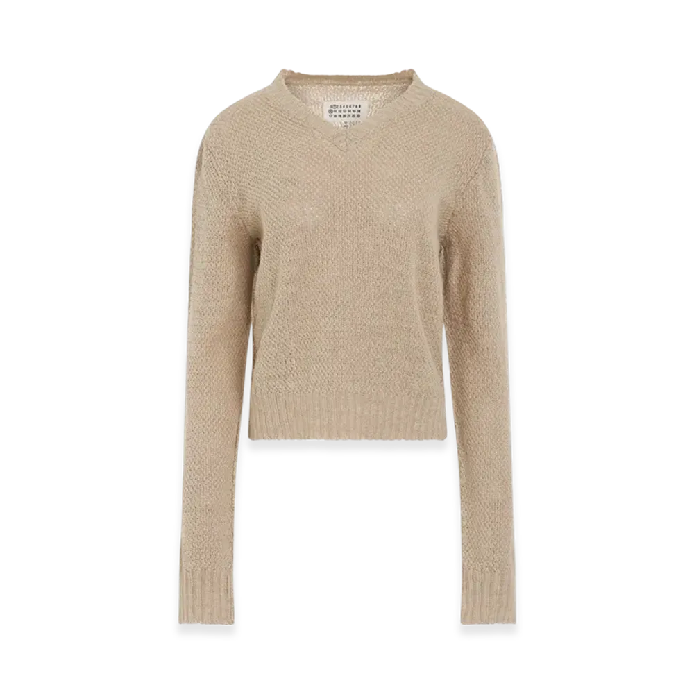 Maison Margiela Women's Hemp Basket Weave Knit "Beige"