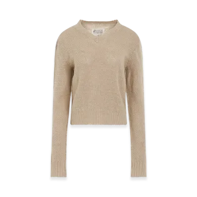 Maison Margiela Women's Hemp Basket Weave Knit "Beige"