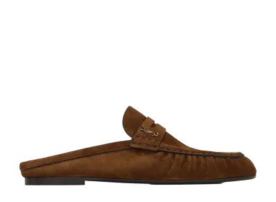 Saint Laurent Women's Suede Le Loafers Slippers "Brown"