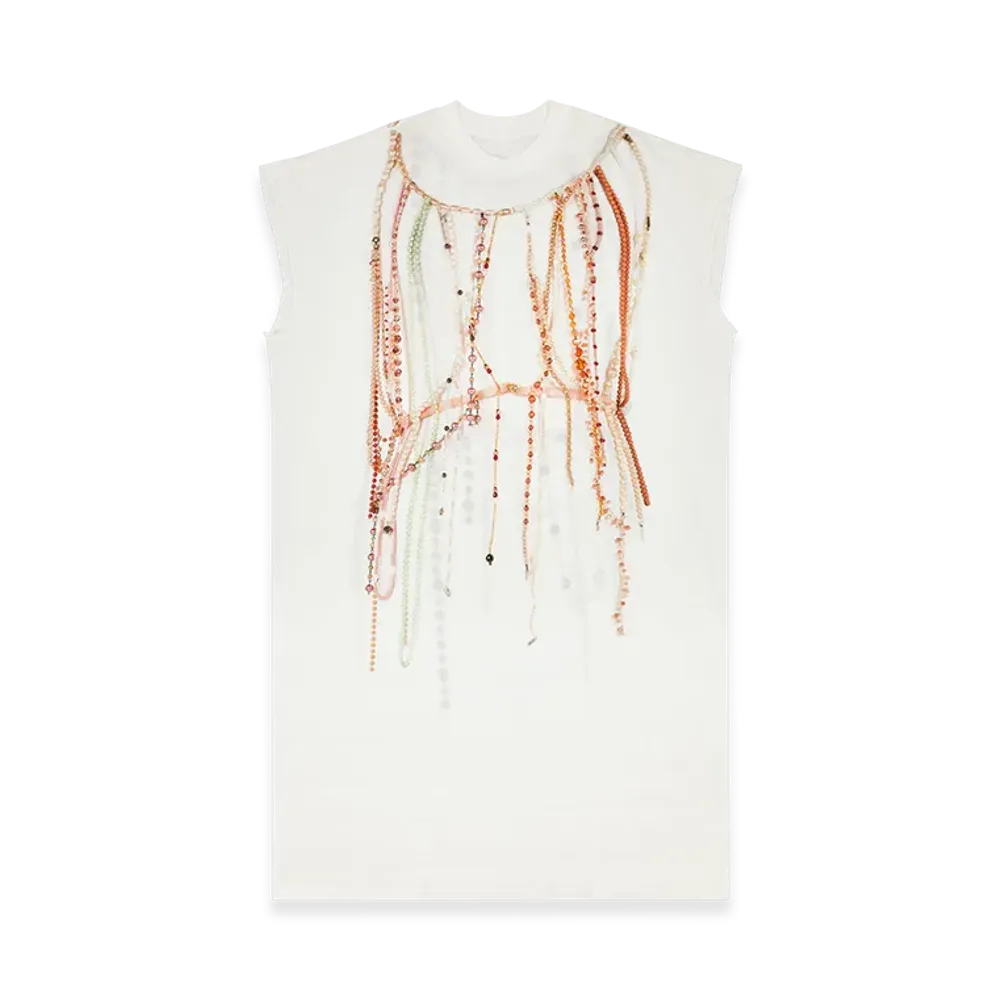 MM6 Maison Margiela Women's Pearl Jersey Dress "White"