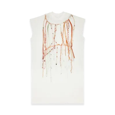 MM6 Maison Margiela Women's Pearl Jersey Dress "White"