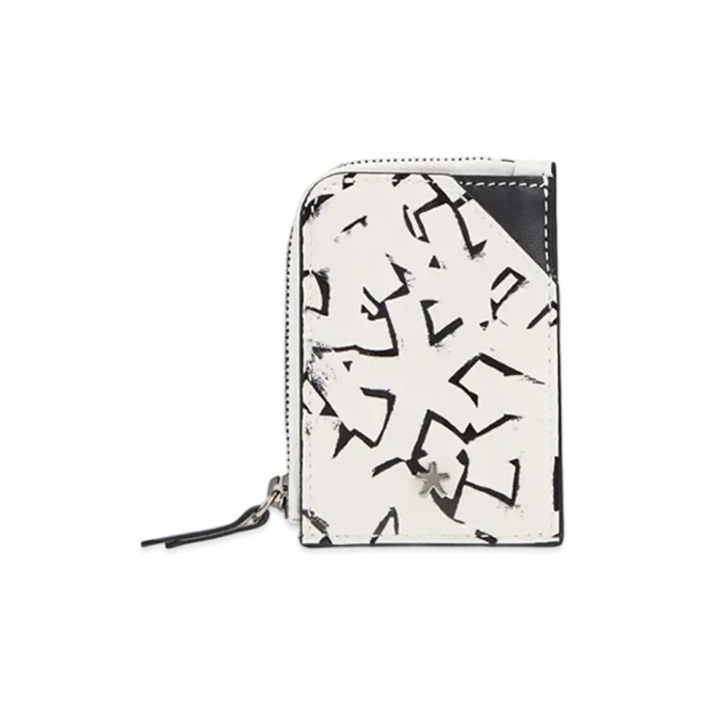 Jimmy Choo JC / Eric Haze JC Chain Card Holder Artwork Printed Patent Leather Card Case "White/Black"