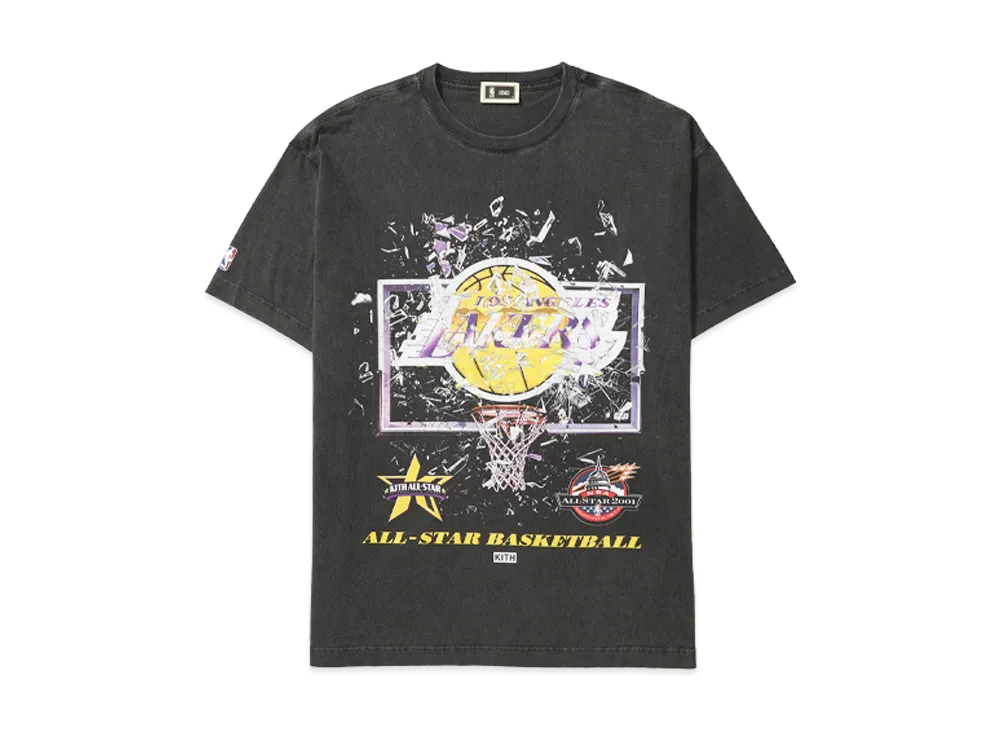Kith x NBA All-Star Los Angeles Lakers Shattered Backboard Vintage Tee "Black"