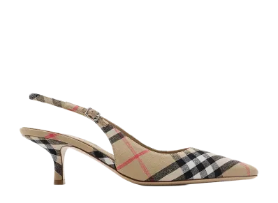 Burberry Women's Embroidered Fabric Pumps "Checked"