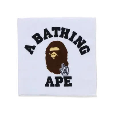 A BATHING APE Go Ape Pointer College Hand Towel "White"
