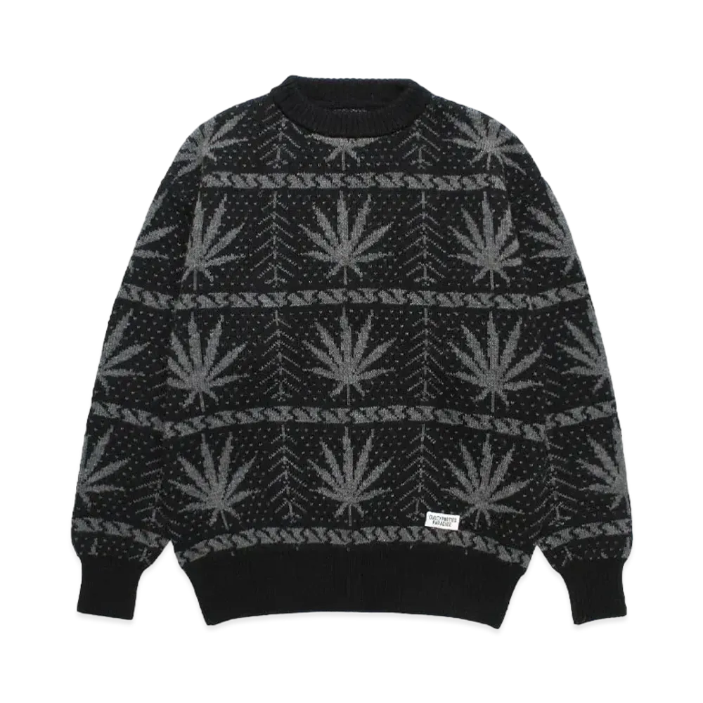 WACKO MARIA x High Times / Jacquard Knit Sweater "Black"
