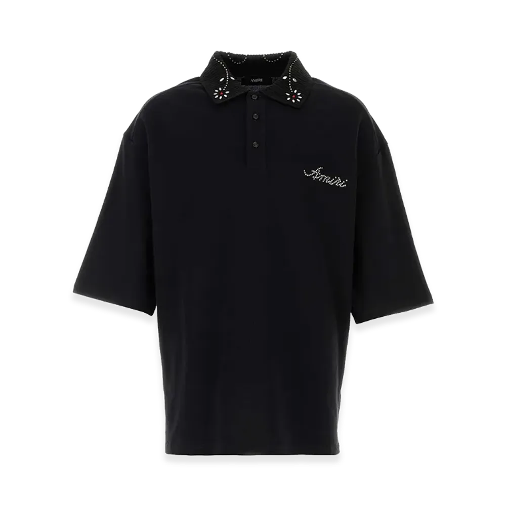 AMIRI Piquet Polo Shirt "Black"