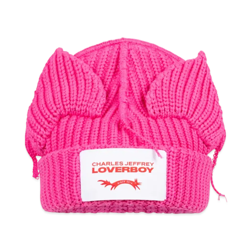 Charles Jeffrey Loverboy Alpaca Chunky Ears Beanie "Pink"