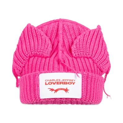 Charles Jeffrey Loverboy Alpaca Chunky Ears Beanie "Pink"