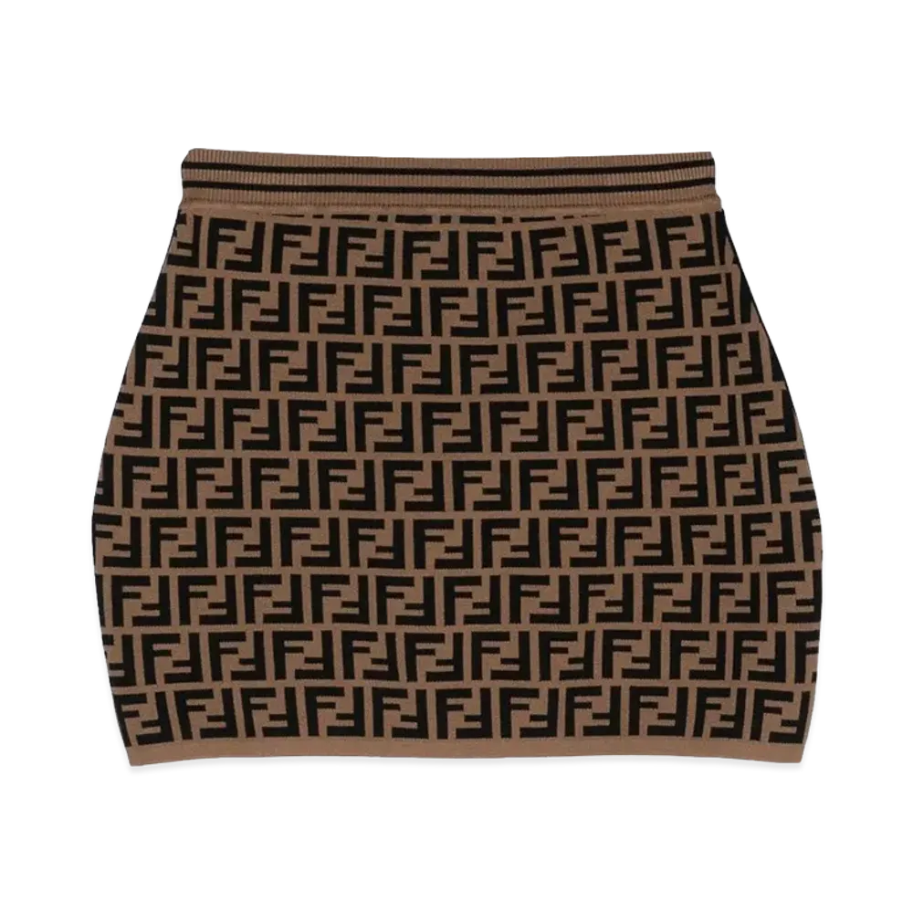 FENDI Kids FF Knit Skirt "Brown"