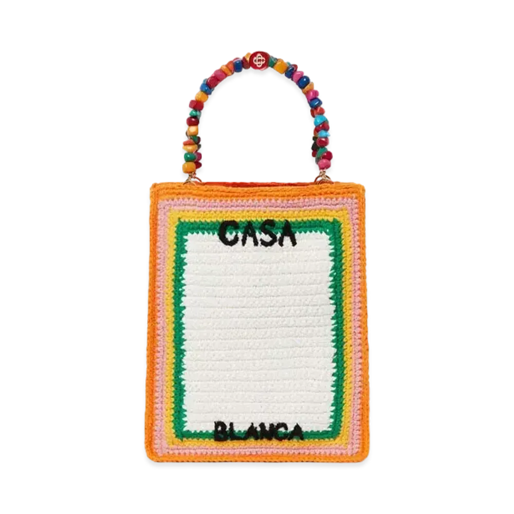 Casablanca Pebble Handle Crochet Bag "Multi"